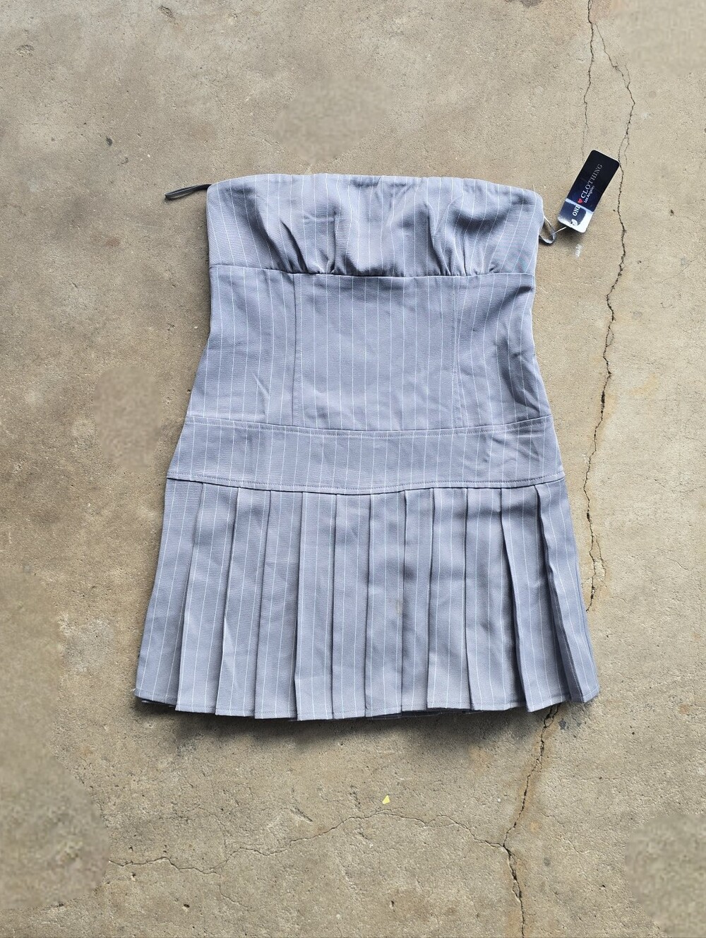 one clothing office siren pinstripe drop waist dress NWT
